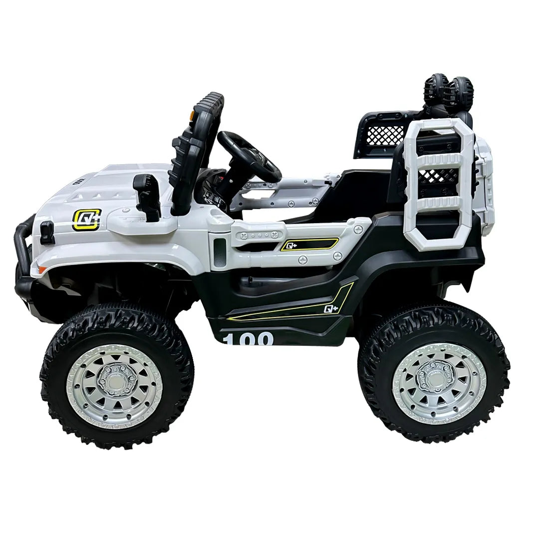 Auto Eléctrico 4x4 JQQD Batería Música LED Control Papás 12V Gris