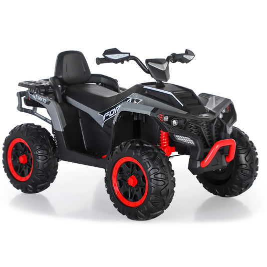 Cuatrimoto Quad ATV Eléctrica Batería Recargable LED Música 12V Gris