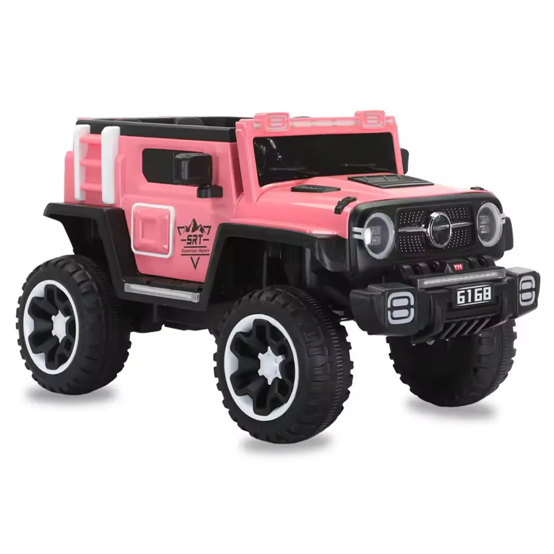 Auto Eléctrico Batería 4X4 Luz Musica LED Control Papás 12V Rosa