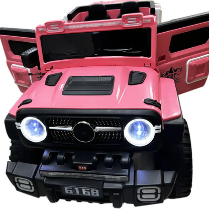 Auto Eléctrico Batería 4X4 Luz Musica LED Control Papás 12V Rosa