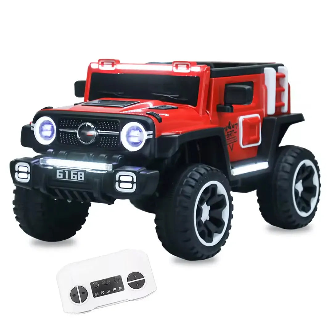 Auto Eléctrico Batería 4X4 Luz Musica LED Control Papás 12V Rojo