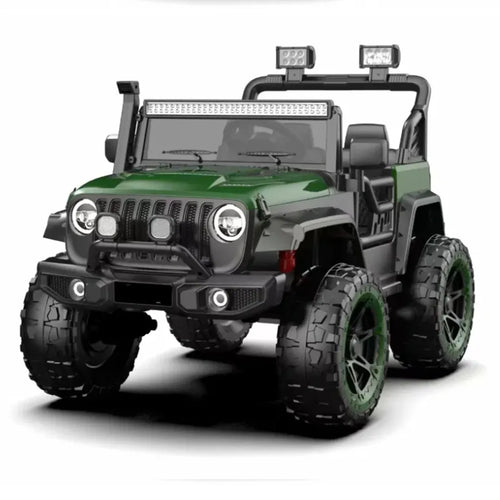 Auto Eléctrico Batería 4X4 Luz Musica LED Control Papás Llaves 12V Verde
