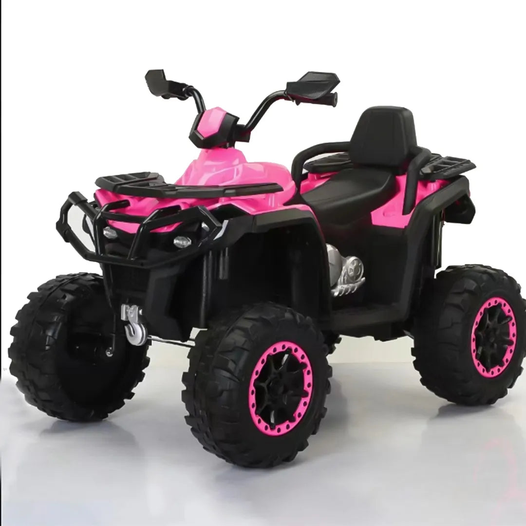 Cuatrimoto Eléctrica Recargable Infantil Luz Musica 12V Control Papás Rosa