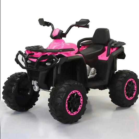 Cuatrimoto Eléctrica Recargable Infantil Luz Musica 12V Control Papás Rosa