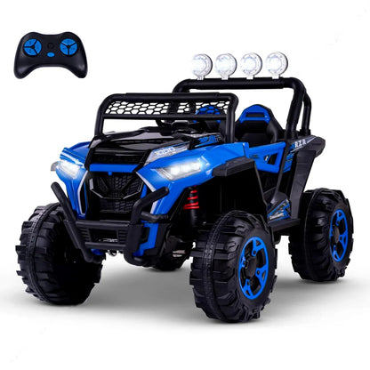 Auto Eléctrico Batería 4X4 Todoterreno Luz Musica LED Control Papás 12V Azul