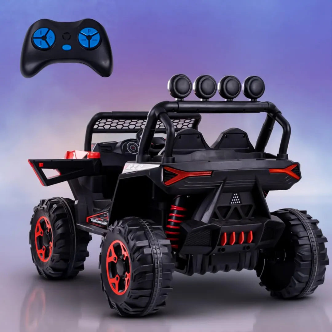 Auto Eléctrico Batería 4X4 Todoterreno Luz Musica LED Control Papás 12V Rojo