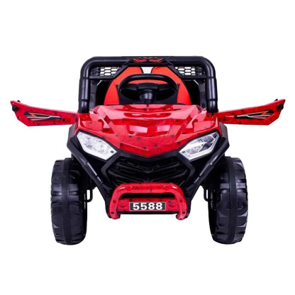 Auto Eléctrico Batería 4X4 Todoterreno Luz Musica LED Control Papás 12V Rojo Spider