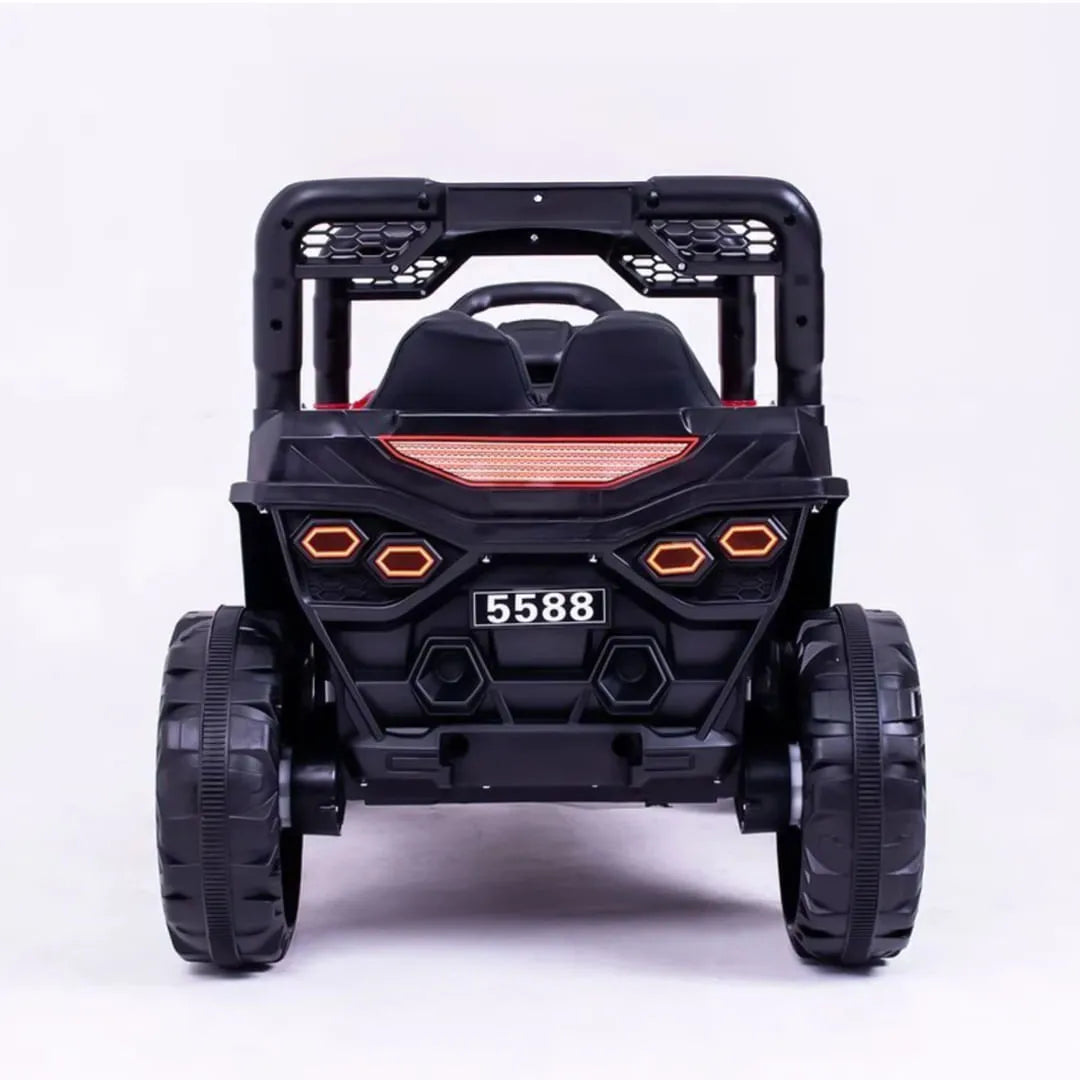 Auto Eléctrico Batería 4X4 Todoterreno Luz Musica LED Control Papás 12V Rojo Spider