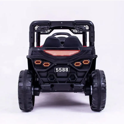 Auto Eléctrico Batería 4X4 Todoterreno Luz Musica LED Control Papás 12V Rojo Spider