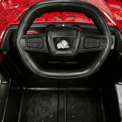 Auto Eléctrico Batería 4X4 Todoterreno Luz Musica LED Control Papás 12V Rojo Spider