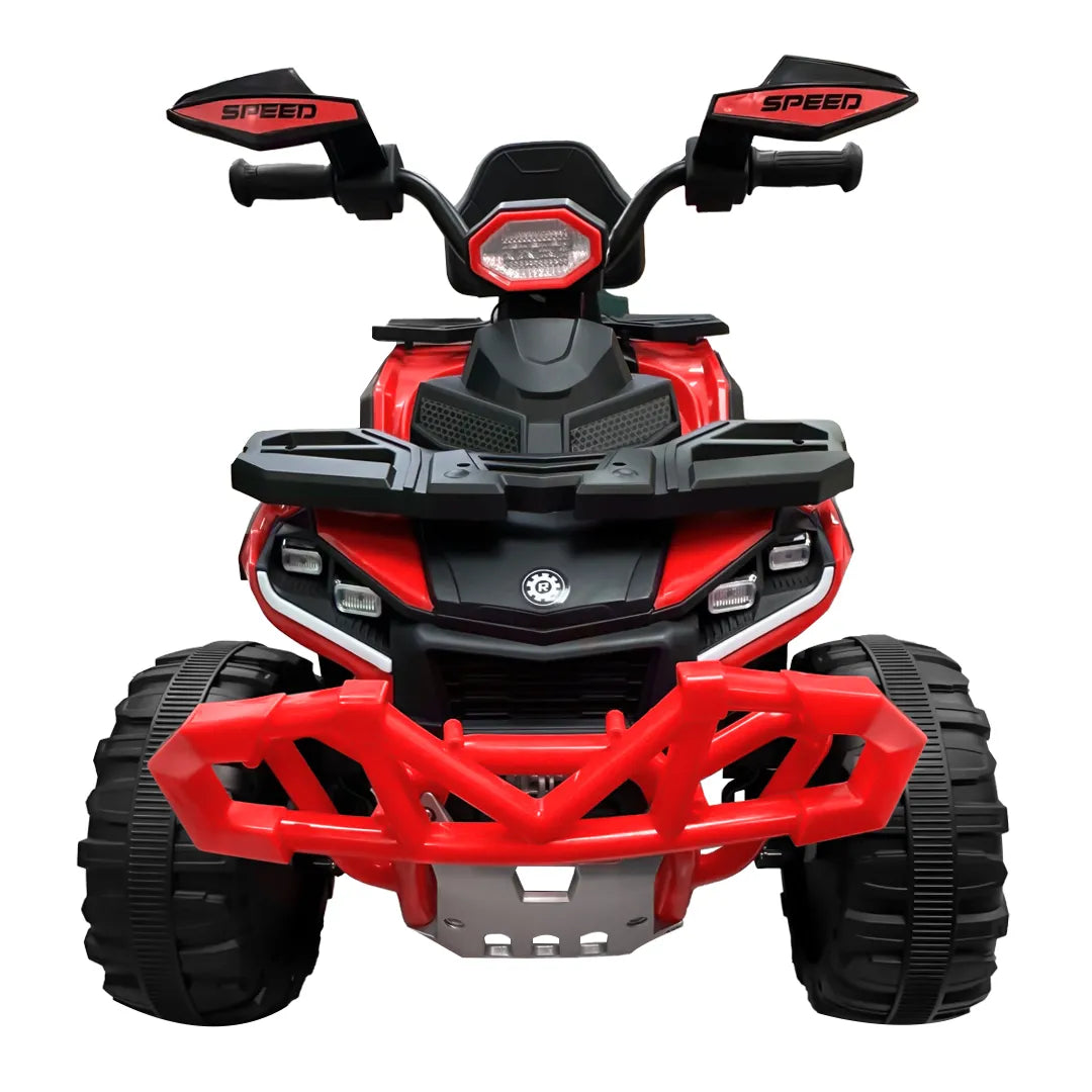Cuatrimoto Eléctrica Infantil Recargable Luz LED Música Control Papás 6V Rojo