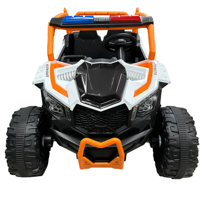 Auto Eléctrico Batería Todoterreno Buggy Música LED Control Papás 12V Blanco