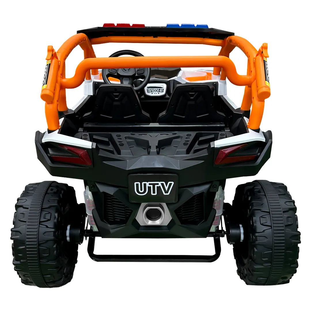 Auto Eléctrico Batería Todoterreno Buggy Música LED Control Papás 12V Blanco