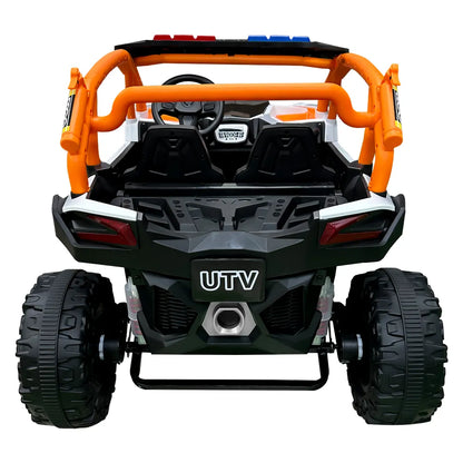 Auto Eléctrico Batería Todoterreno Buggy Música LED Control Papás 12V Blanco