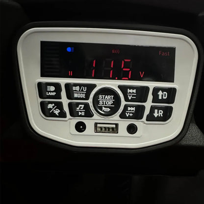 Auto Eléctrico Batería Todoterreno Buggy Música LED Control Papás 12V Blanco