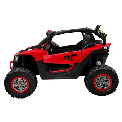Auto Eléctrico Batería Todoterreno Buggy Música LED Control Papás 12V Rojo