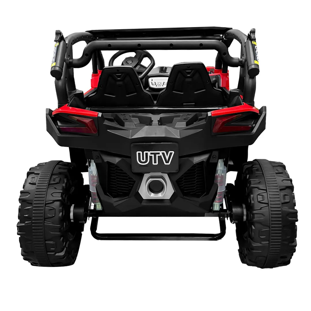 Auto Eléctrico Batería Todoterreno Buggy Música LED Control Papás 12V Rojo