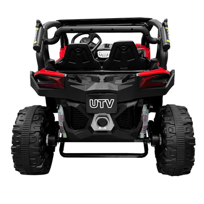 Auto Eléctrico Batería Todoterreno Buggy Música LED Control Papás 12V Rojo