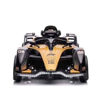 Auto Eléctrico Batería F1 Carrera LUZ LED Bluetooth Música Control Negro