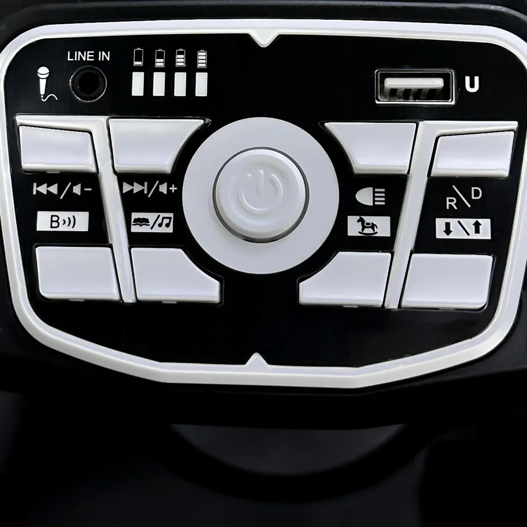 Auto Eléctrico Batería F1 Carrera LUZ LED Bluetooth Música Control Negro