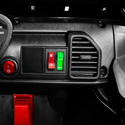 Auto Eléctrico Police Batería Todoterreno Música LED Control Papás 12V Negro