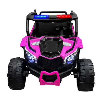 Auto Eléctrico Batería Todoterreno Buggy Música LED Control Papás 12V Fucsia