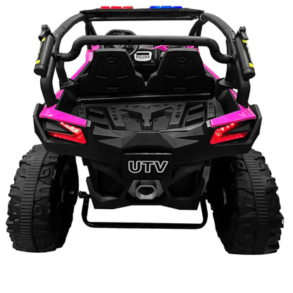 Auto Eléctrico Batería Todoterreno Buggy Música LED Control Papás 12V Fucsia