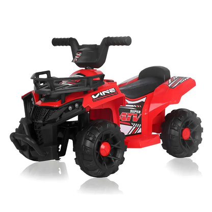 Cuatrimoto Eléctrica Infantil Recargable Luz LED Música 6V Rojo