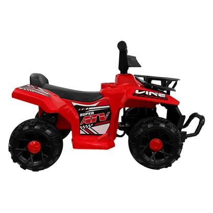 Cuatrimoto Eléctrica Infantil Recargable Luz LED Música 6V Rojo