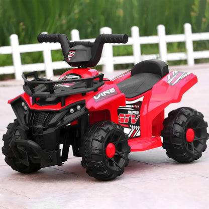Cuatrimoto Eléctrica Infantil Recargable Luz LED Música 6V Rojo