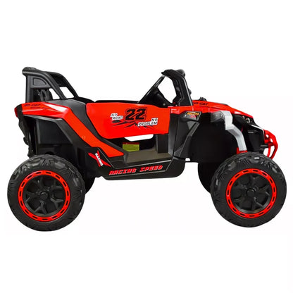 Auto Eléctrico Batería Todoterreno Buggy Música LED Control Papás 12V Rojo