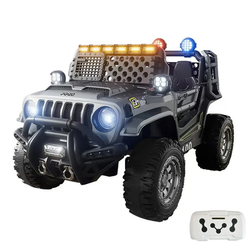 Auto Eléctrico 4x4 JQQD Batería Música LED Control Papás 12V Gris