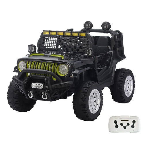 Auto Eléctrico 4x4 JQQD Batería Música LED Control Papás 12V Negro