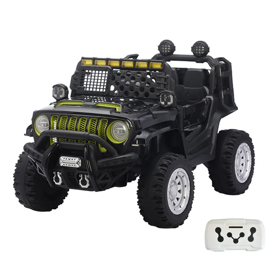 Auto Eléctrico 4x4 JQQD Batería Música LED Control Papás 12V Negro