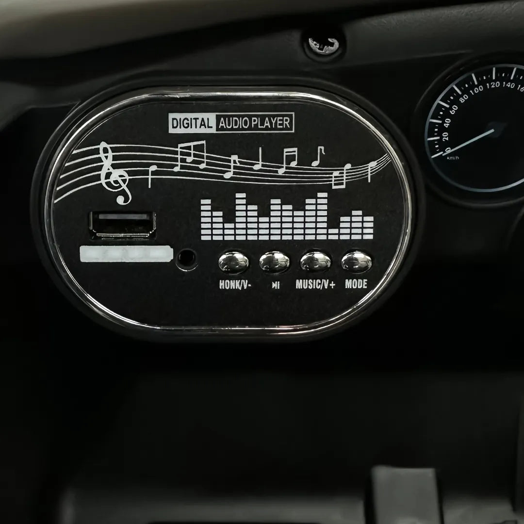 Auto Eléctrico 4x4 JQQD Batería Música LED Control Papás 12V Negro