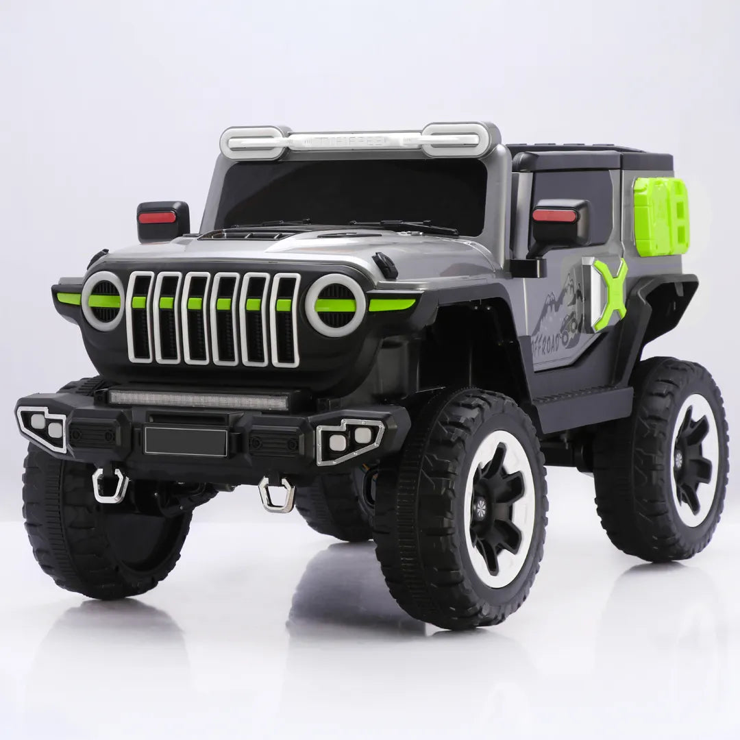 Auto Eléctrico 4x4 Off Road Batería Música LED Control Papás 12V Gris