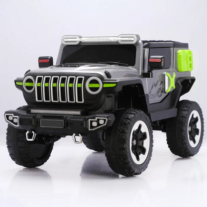 Auto Eléctrico 4x4 Off Road Batería Música LED Control Papás 12V Gris