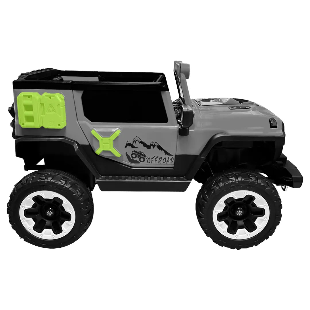 Auto Eléctrico 4x4 Off Road Batería Música LED Control Papás 12V Gris