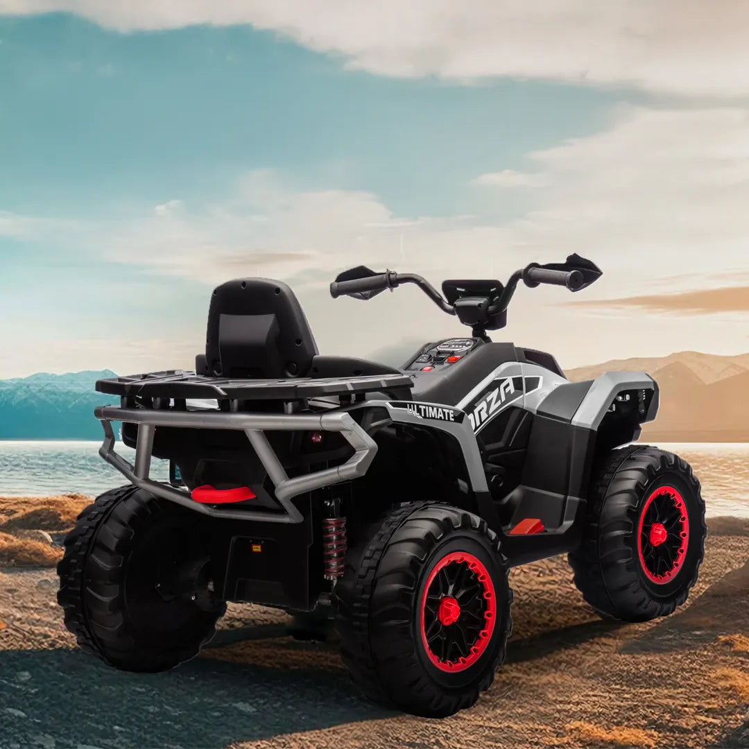 Cuatrimoto Quad ATV Eléctrica Batería Recargable LED Música 12V Gris