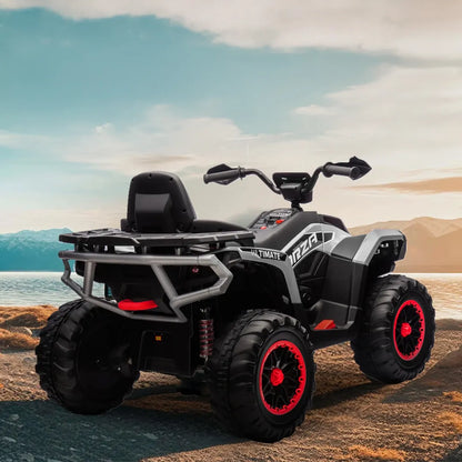 Cuatrimoto Quad ATV Eléctrica Batería Recargable LED Música 12V Gris