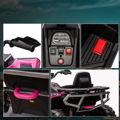Cuatrimoto Quad ATV Eléctrica Batería Recargable LED Música 12V Gris