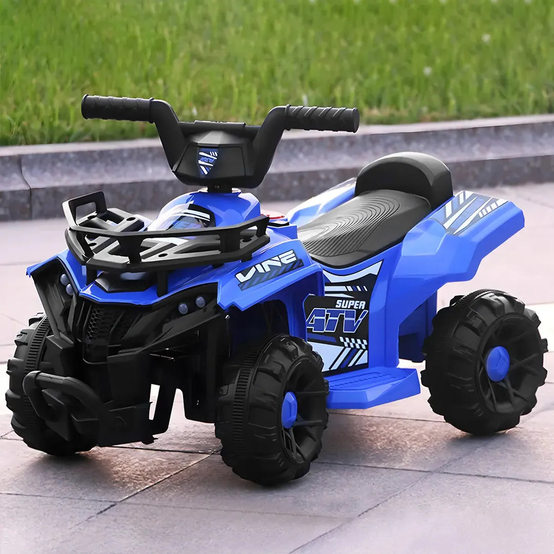 Cuatrimoto Eléctrica Infantil Batería Luz LED Música Recargable 6V Azul