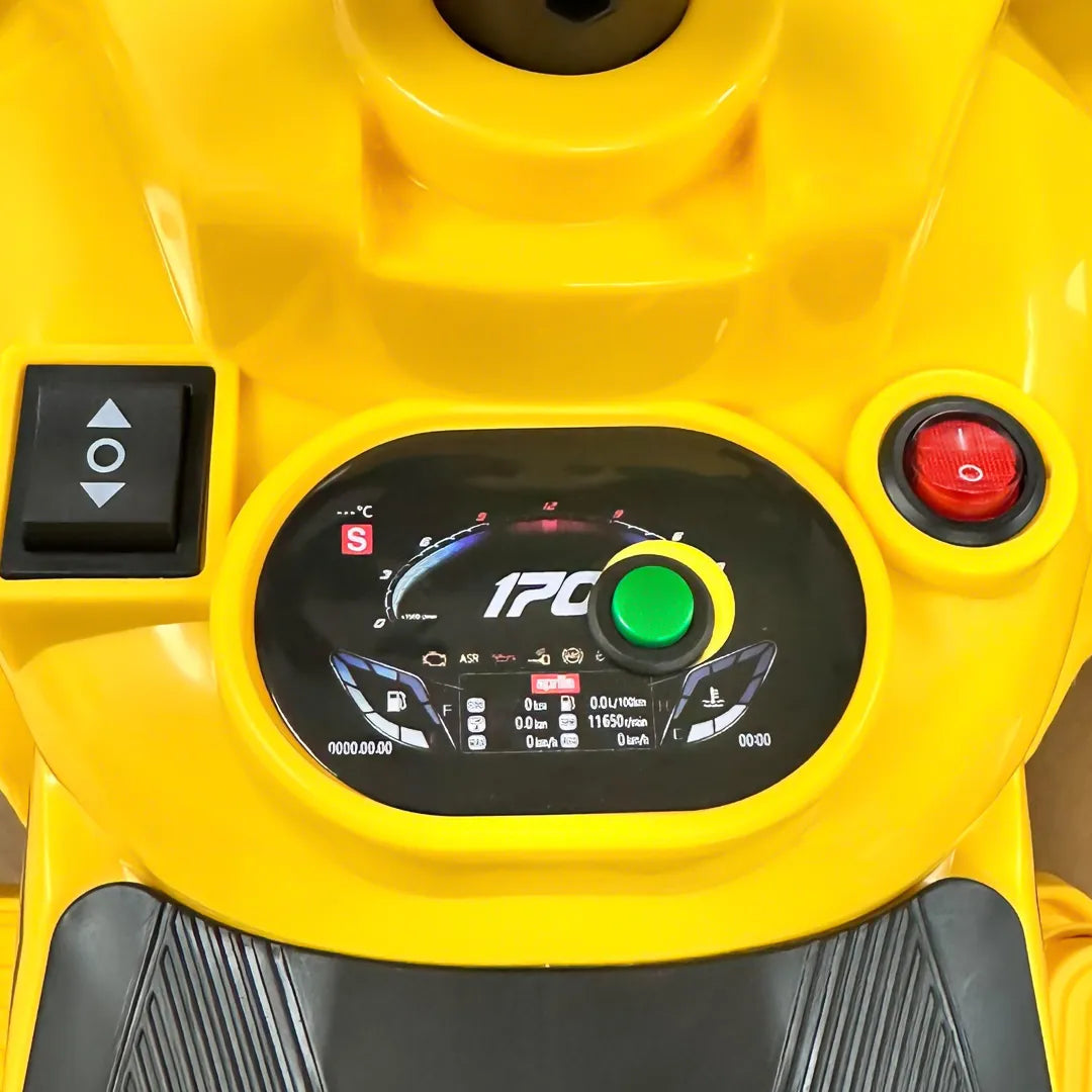 Cuatrimoto Eléctrica Infantil Batería Luz LED Música Recargable 6V Amarillo
