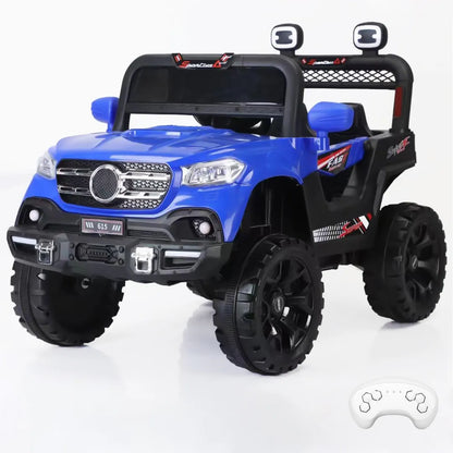 Auto Eléctrico 4x4 Off Road Batería Música LED Control Papás 12V Azul