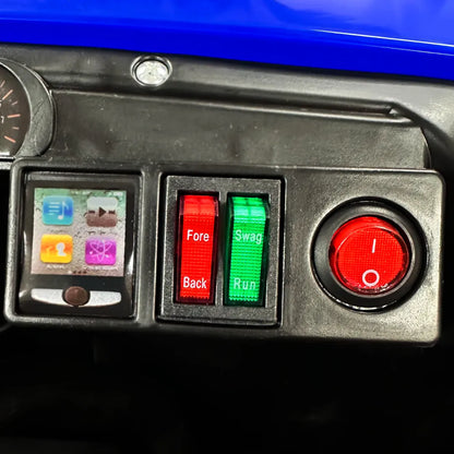 Auto Eléctrico 4x4 Off Road Batería Música LED Control Papás 12V Azul