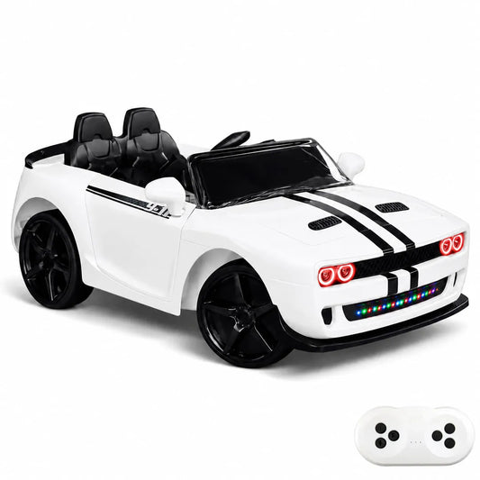 Auto a Batería Deportivo 6V BT LED Música Control Blanco