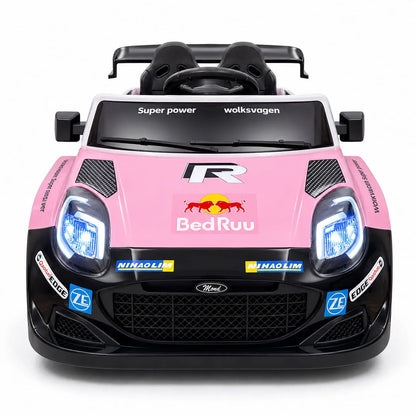 Auto a Batería Infantil Deportivo Rally 6V Música LED Control Rosa Negro