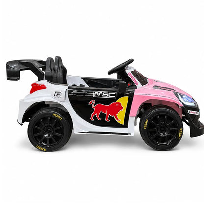 Auto a Batería Infantil Deportivo Rally 6V Música LED Control Rosa Negro