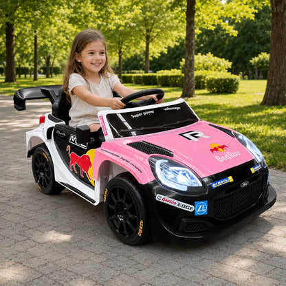 Auto a Batería Infantil Deportivo Rally 6V Música LED Control Rosa Negro